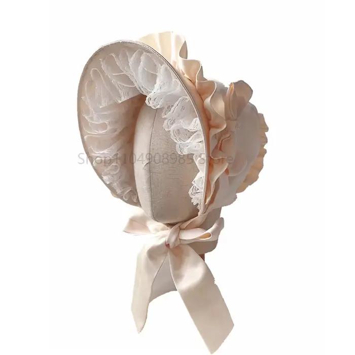 Bonnet victorien Vintage femme de chambre Cosplay citrouille casquette à lacets réglable chapeau femmes filles Lolita