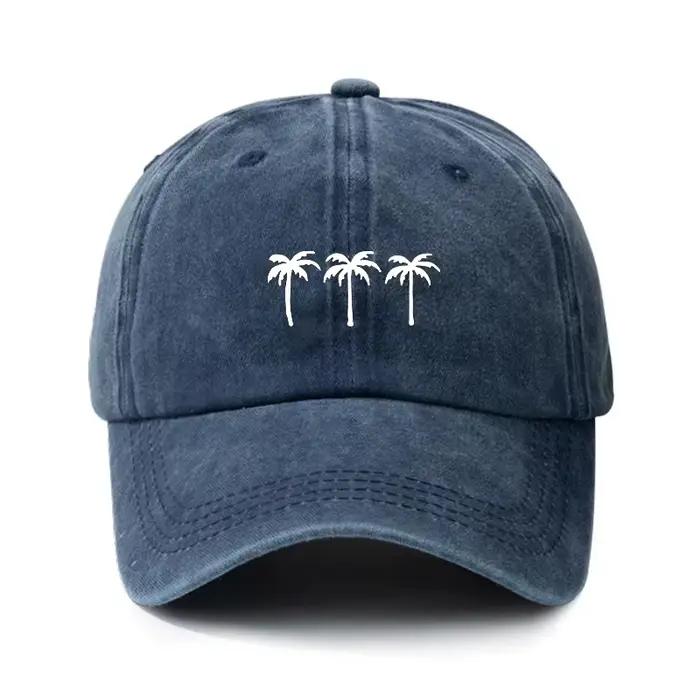 Casquette de baseball imprimée cocotier unisexe avec motifs en polyester pour hommes et femmes décontractées ocassions diverses