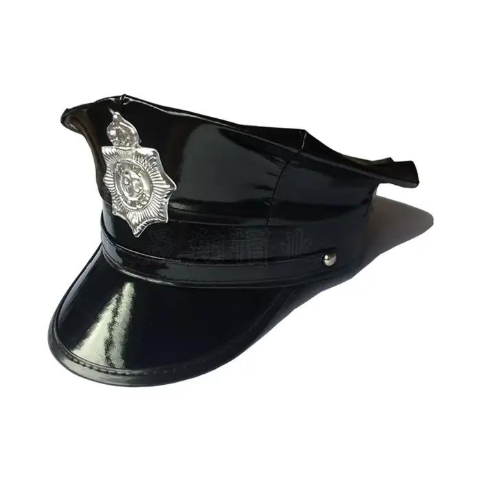 Casquette octogonale en cuir souple pour cosplay