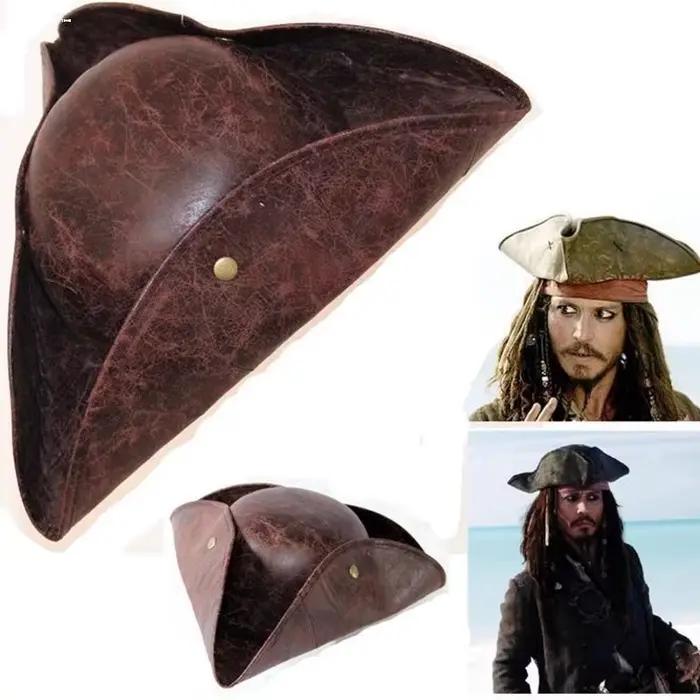 Chapeau de pirate cosmopolite en cuir pour femmes, chapeau de protection solaire avec style audacieux pour cosplay et occasions spéciales