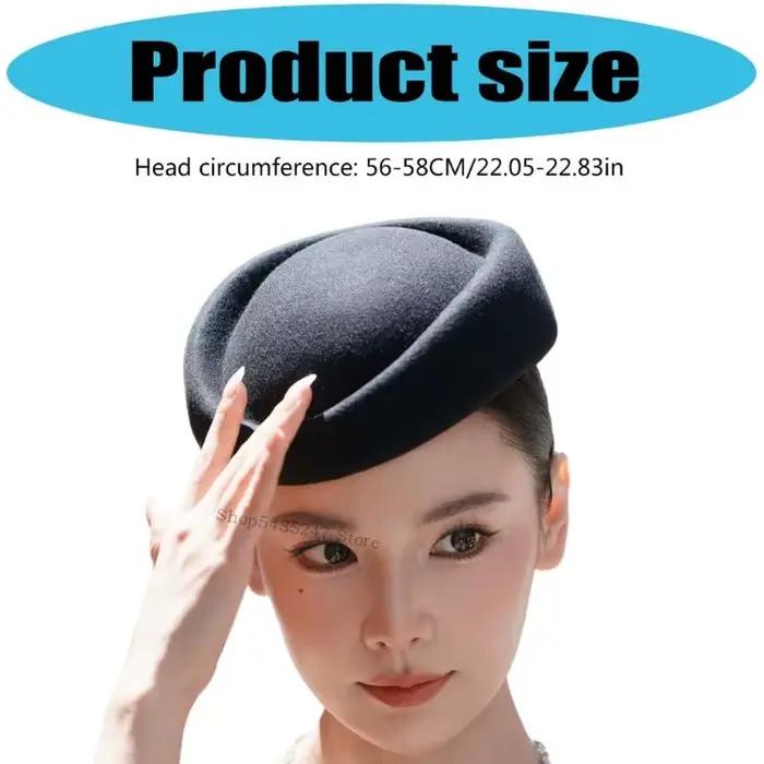 Chapeau feutré respirant look féminin bureau décontracté coiffeur top headwear h7ef