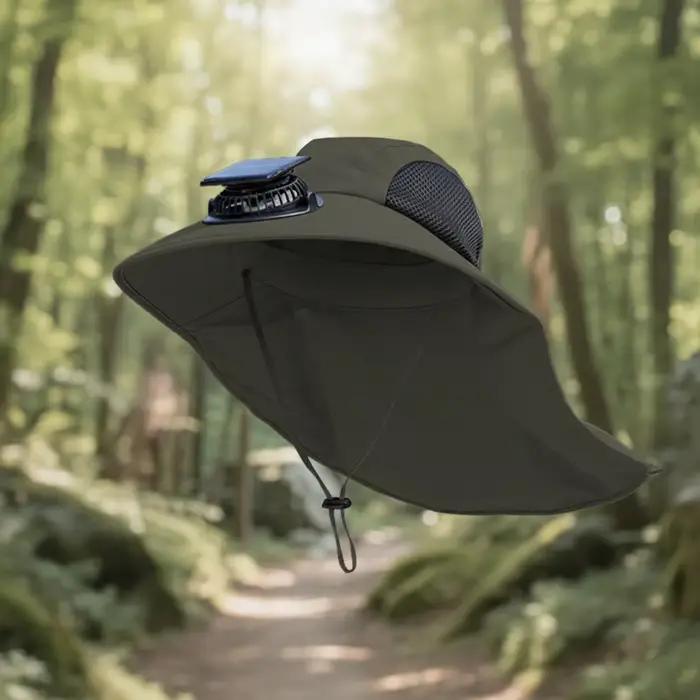 Chapeau solaire avec ventilateurs solaires pour homme chapeau de pêche en plein air ventilateurs rafraîchissants casquette d'été respirante protection uv confortable ajustement réglable