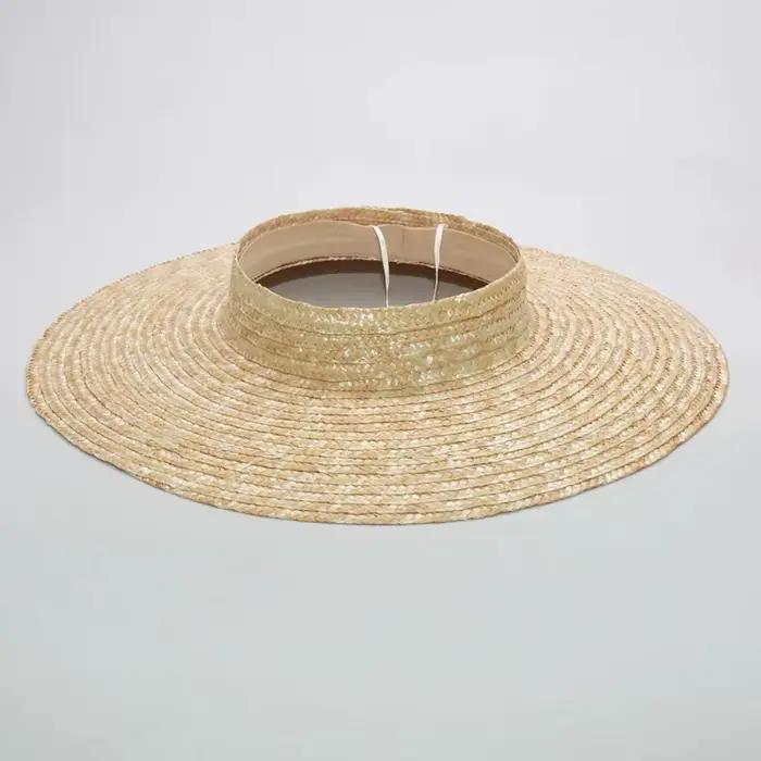 Chapeau de paille de plage élégant à large bord MYZOPER pour femmes protection UV occassions estivales et printanières