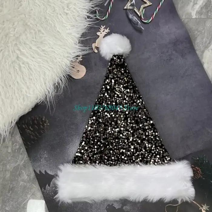 R53F chapeau père noël avec paillettes incrustées