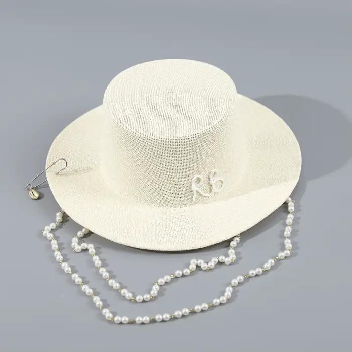 Chapeau de plage en paille style russe RB