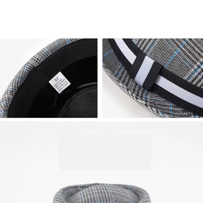 Chapeau pare-soleil, chapeau de gentleman jazz à carreaux tendance