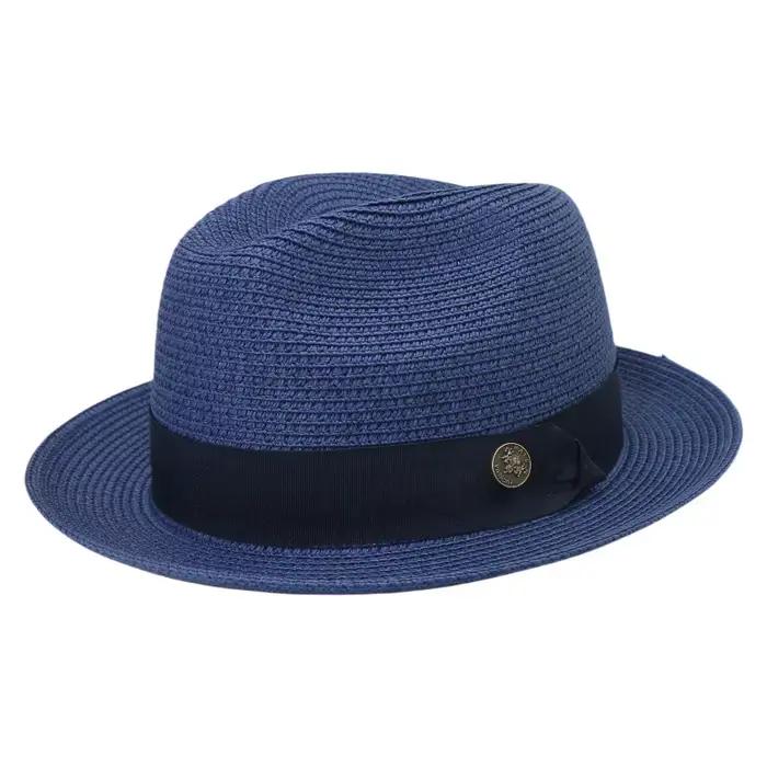 Chapeau de soleil en paille tressé à bord roulé