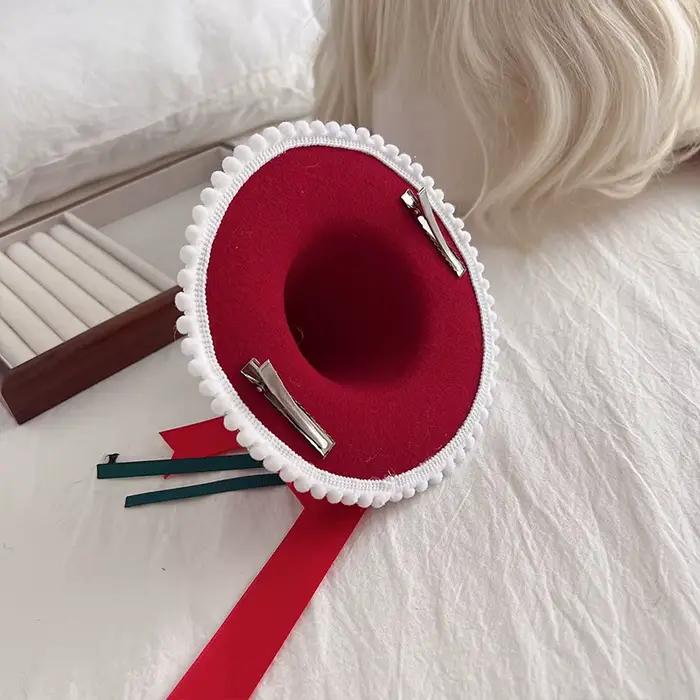 Épingles à cheveux en polyester style lolita avec motifs floraux et large bord pour femmes occassions spéciales