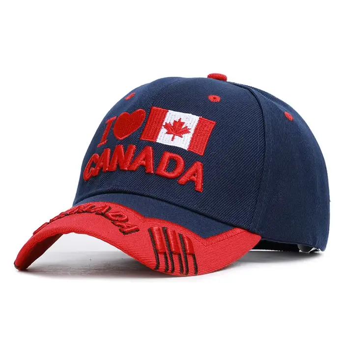 Casquette de baseball brodée drapeau du Canada pour homme