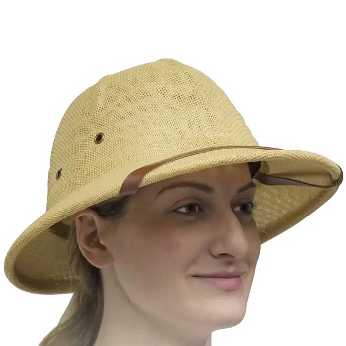 Parent-enfant Vietnam Toquilla casque de paille Pith chapeau de soleil pour garçon fille