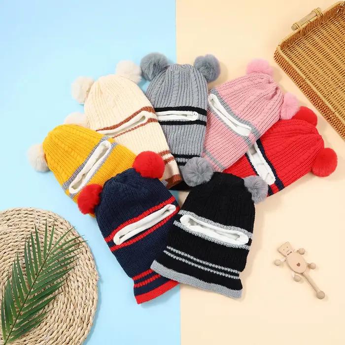 Bébé enfants nouveau automne hiver ours oreille tricoté Bonnet