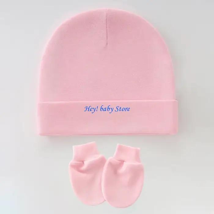 Ensemble Q1FE 3 chapeaux gants pour nourrissons capuche en coton extensible confortable