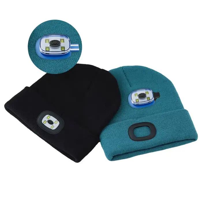 Casquette tricotée musicale à LED Bluetooth pour course nocturne