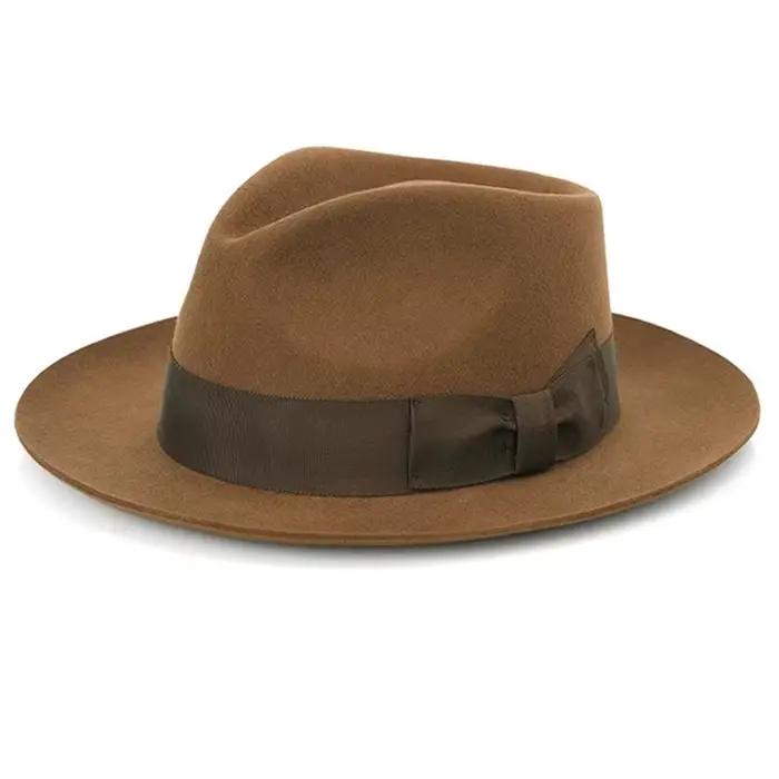 Chapeau Fedora en Feutre Classique Style Vintage pour Hommes Occasions Spéciales Noir Marron Gris Bleu Chapeau Polyvalent pour Toutes les Saisons