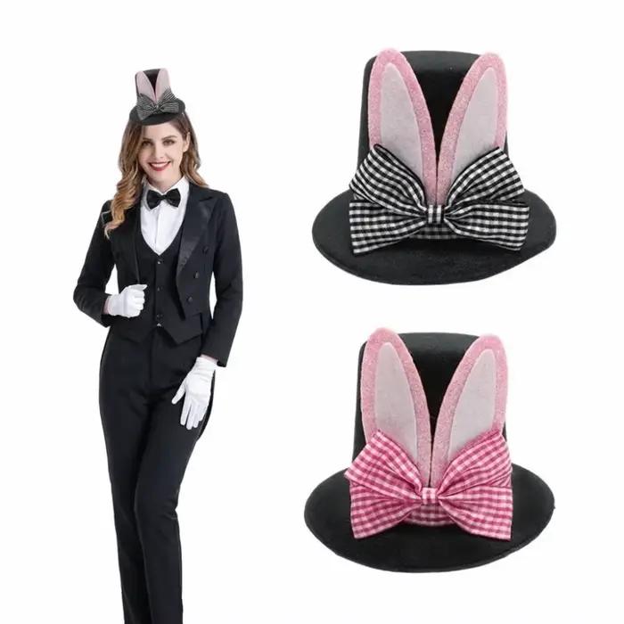 Chapeau cloche en velours et peluche à motif écossais avec nœud