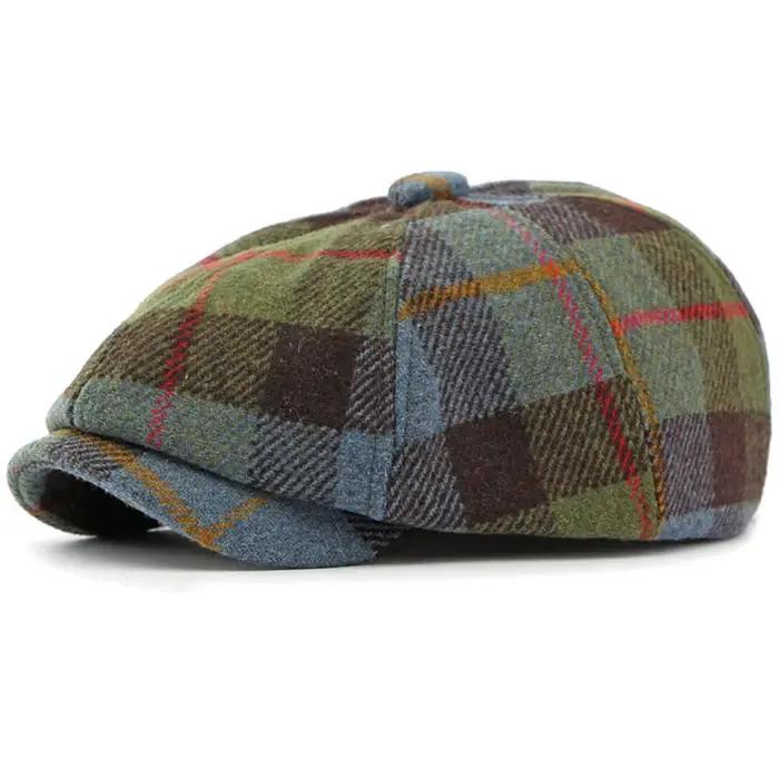 Bérets hommes femmes automne hiver casquette plate octogonale rétro artiste peintre béret chapeau