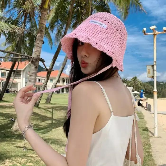 Chapeau de soleil au crochet avec protection UV pour femmes