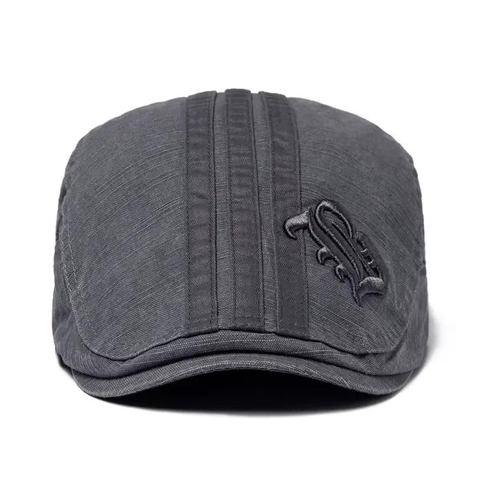CNTANG nouveaux hommes béret mode broderie casquette plate visière d'été pour homme