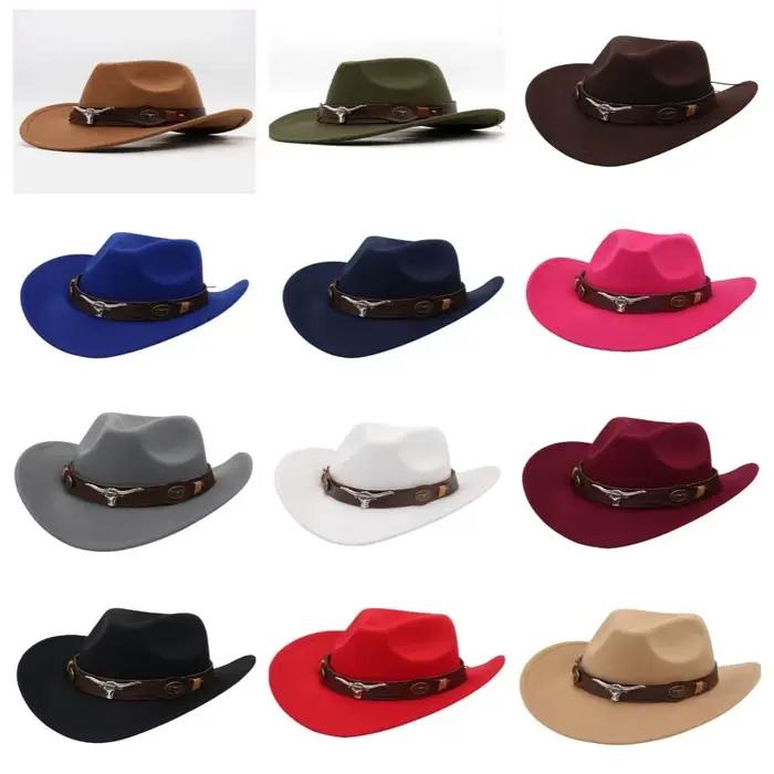 Chapeau de Cowboy occidental en laine pour hommes