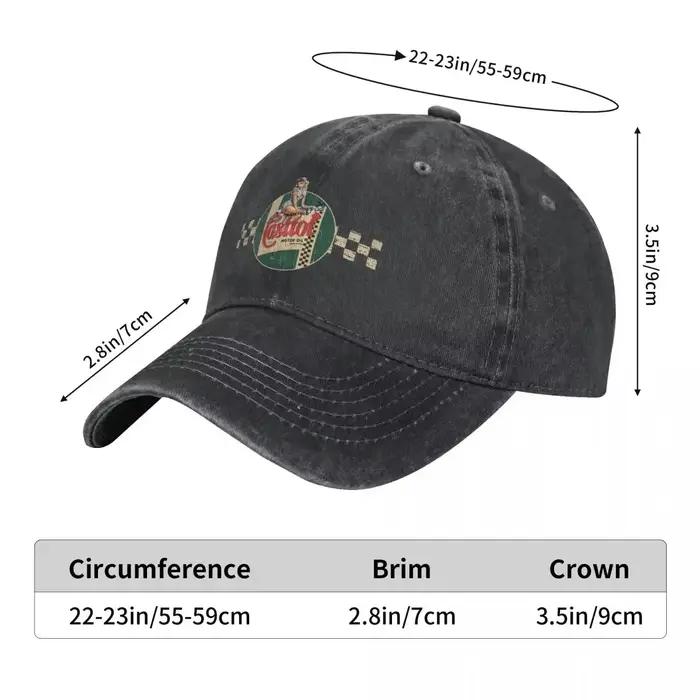 Castrol Vintage course rayure Pin Up fille casquettes de Baseball mode en détresse coton huile moteur casquette de