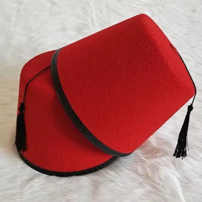 Chapeau Fez Rond Universel en Feutre Respirant