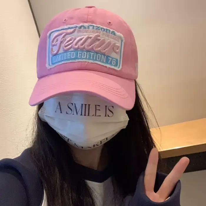 Casquettes de Baseball avec lettres roses pour femmes