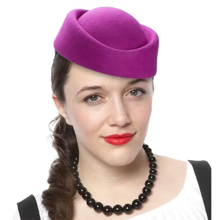 Béret en feutre de laine pour femme style sport élégant multi-saisons extérieur occasions spéciales mariage soirée gala