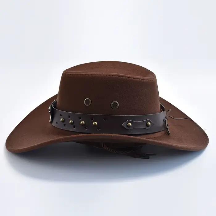 Chapeaux de Cowboy occidentaux en daim artificiel