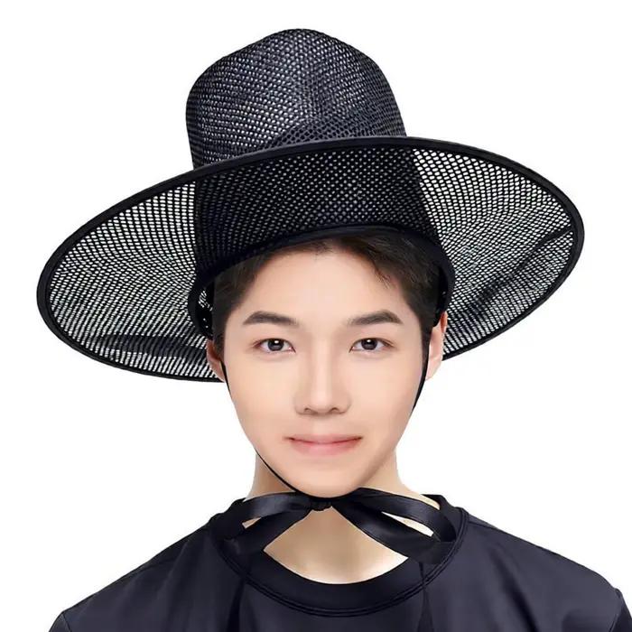 Chapeau coréen ancien avec cravate, large bord décoratif, couvre-chef léger