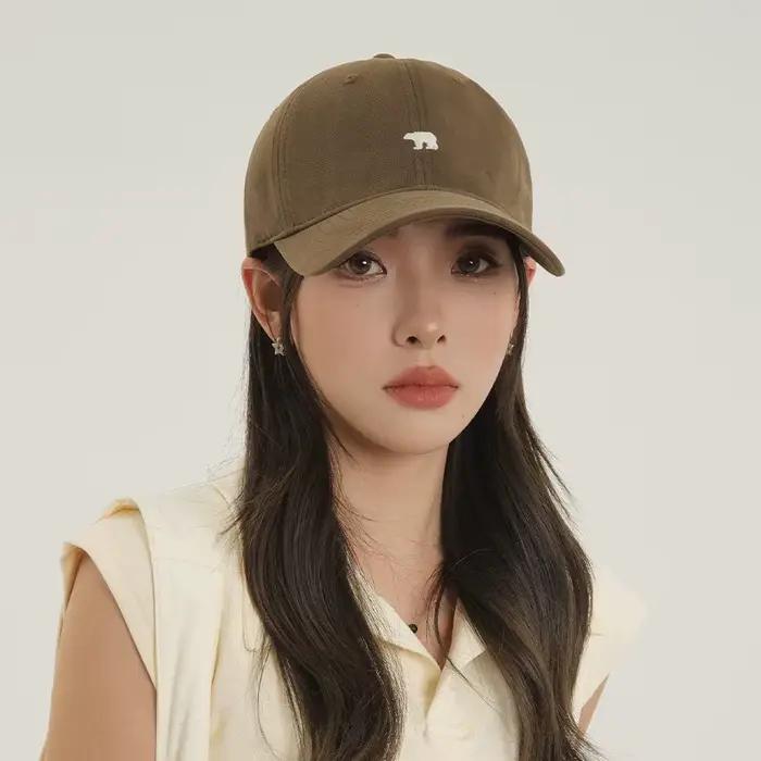 Casquette de baseball brodée ours élégant protection solaire respirant réglable idéal chapeau décontracté hommes femmes