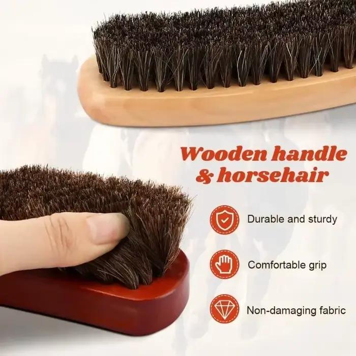 Kit de 4 brosses en feutre de crin de cheval avec éponge pour chapeaux de cowboy