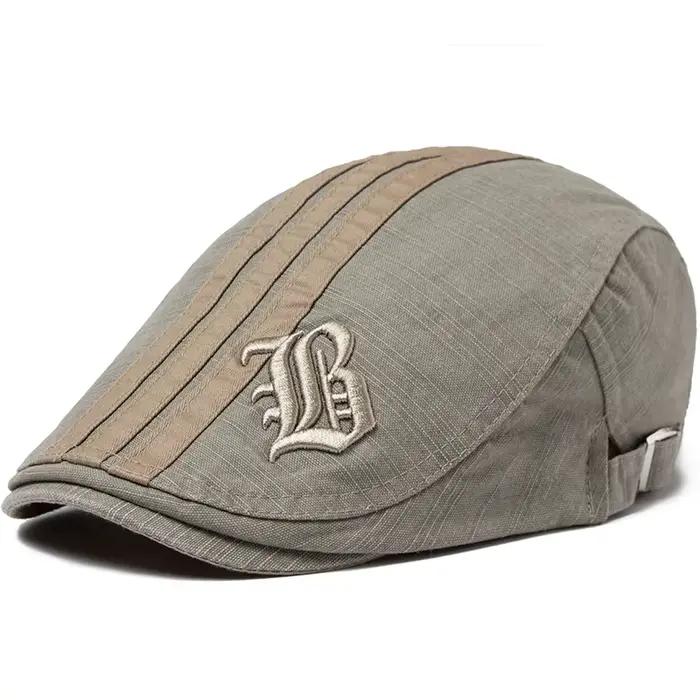 CNTANG nouveaux hommes béret mode broderie casquette plate visière d'été pour homme