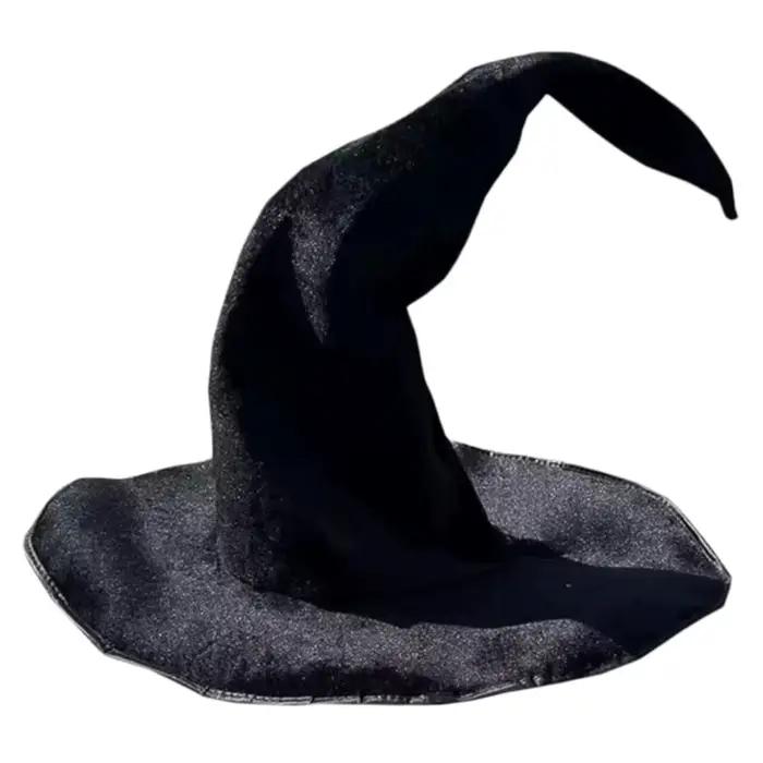 Chapeau de sorcière en velours confortable noir