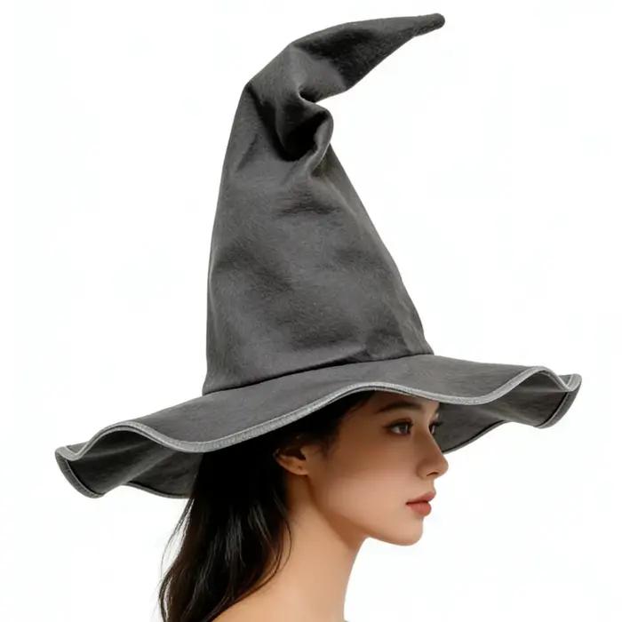 Chapeau de sorcière noir torsadé