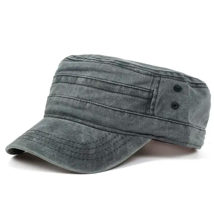 Casquette militaire vintage en coton délavé pour homme