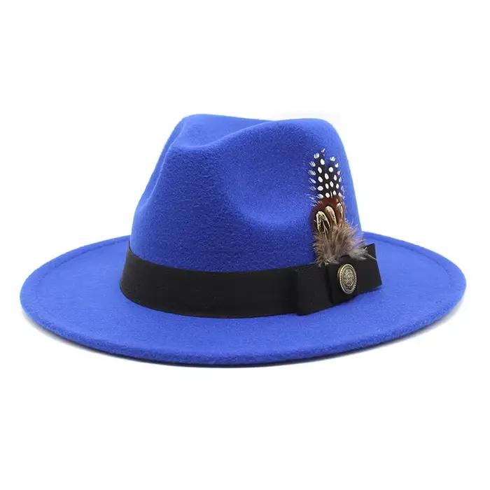 Chapeau haut-de-forme en laine blanche pour hommes et femmes