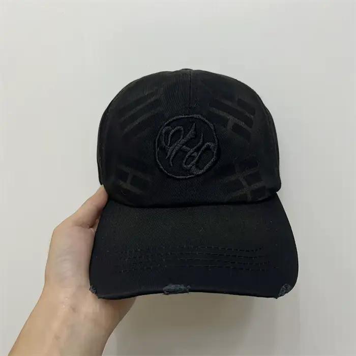 Casquette de baseball brodée en coton noir pour fans de K-pop