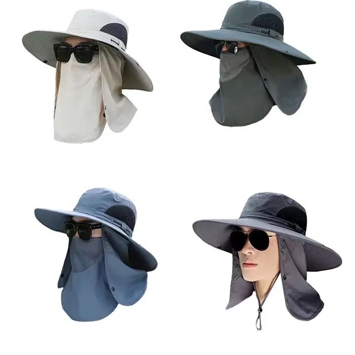 Nouveau Chapeau de Pêche Intégral Anti-UV avec Masque Intégré