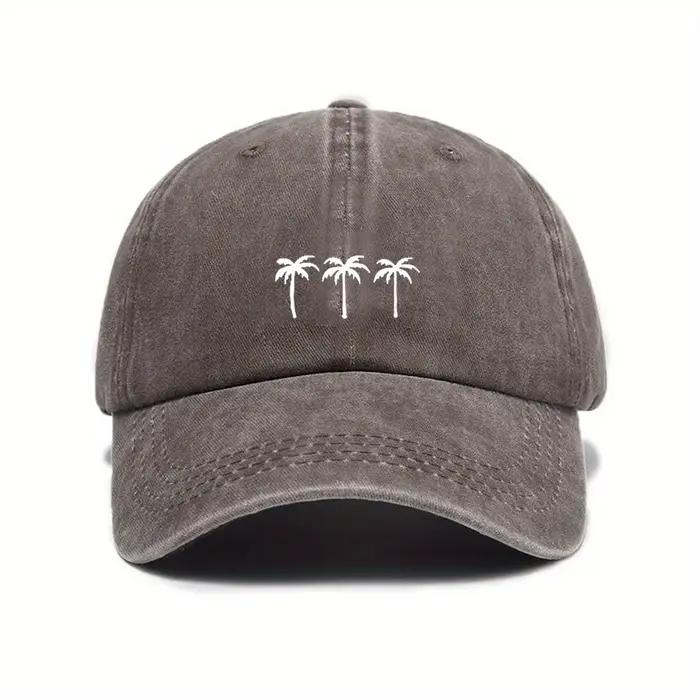 Casquette de baseball imprimée cocotier unisexe avec motifs en polyester pour hommes et femmes décontractées ocassions diverses