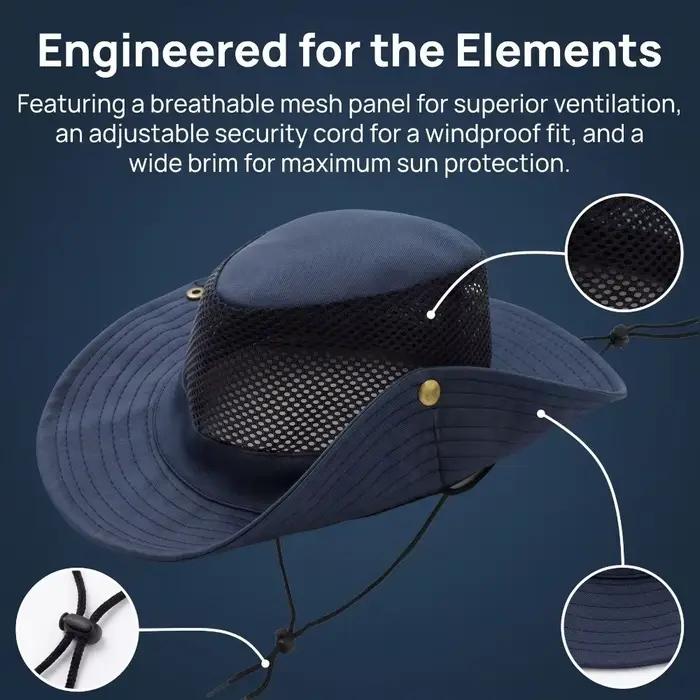 Nouveau chapeau de pêche à large bord en maille