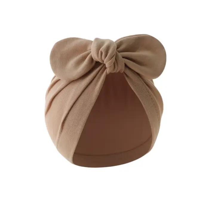 Bébé filles garçons chapeau mignon fleur noeud oreilles de lapin