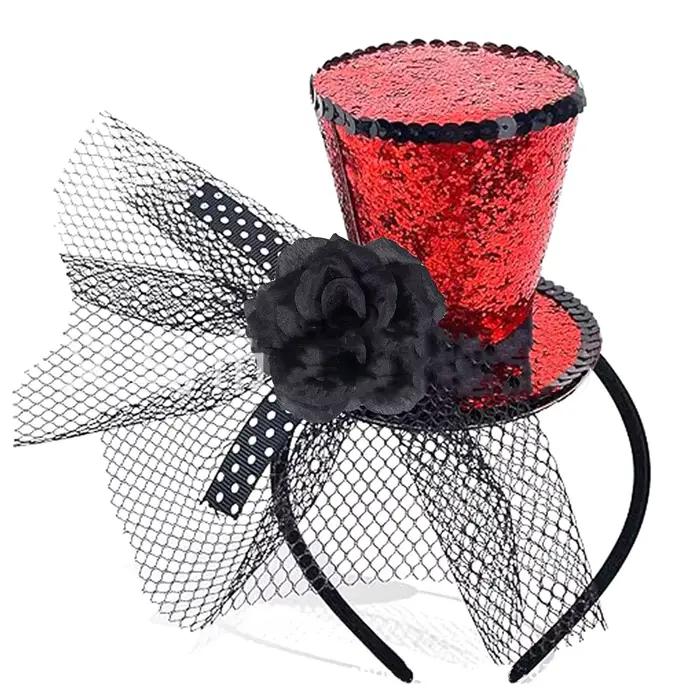 Mini chapeau haut-de-forme à paillettes