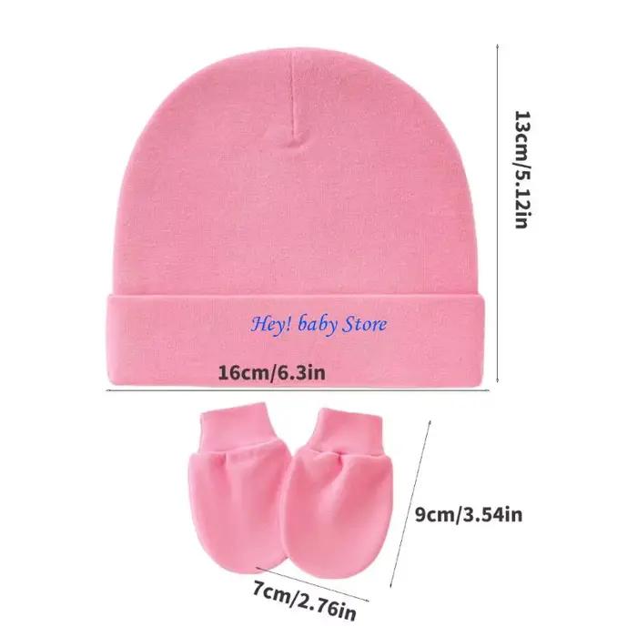 Ensemble Q1FE 3 chapeaux gants pour nourrissons capuche en coton extensible confortable