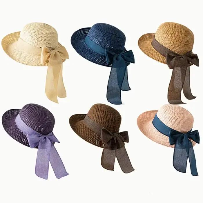 Chapeaux de soleil à ourlet enroulable pour femmes