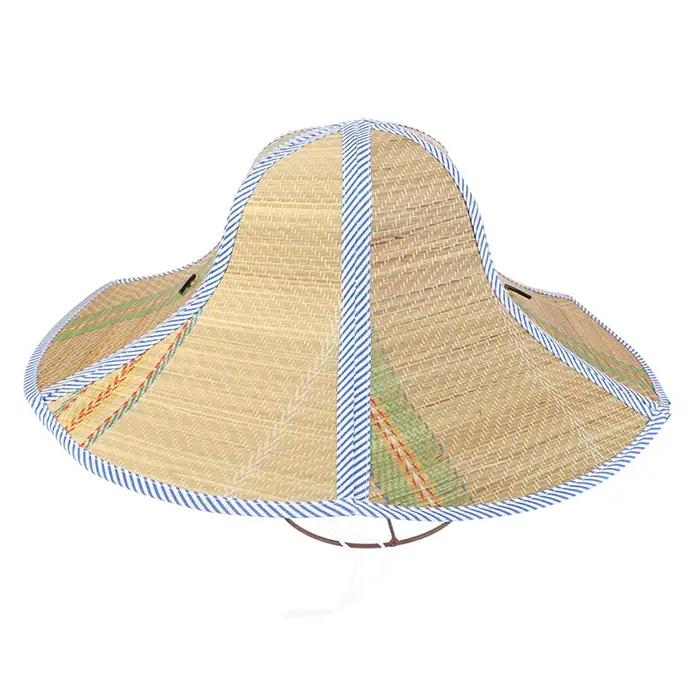 Chapeau de pêcheur chinois rétro en rotin de bambou