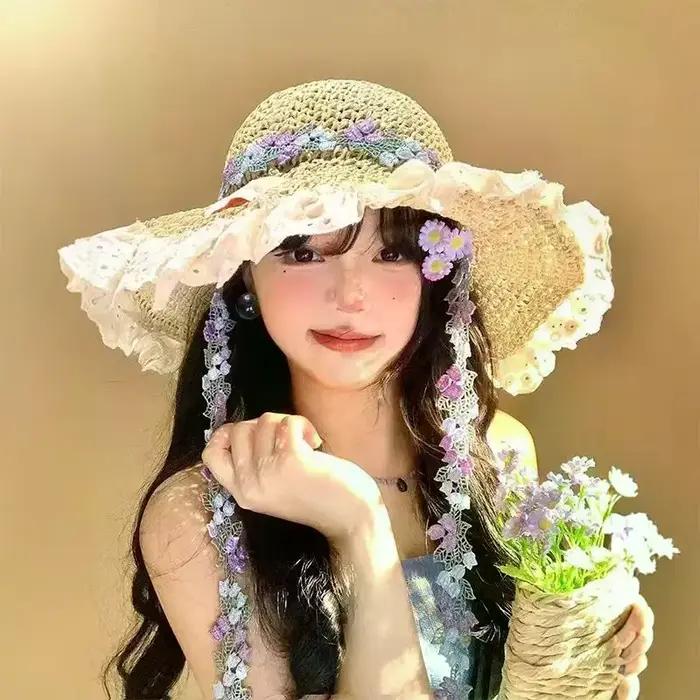 Chapeau de paille coréen pour femme