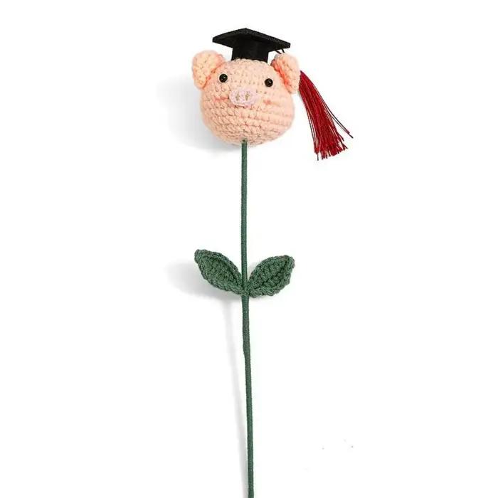 Chapeaux de doctorat, fleur tricotée pour remise de diplôme