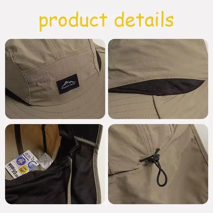 Chapeau de pêcheur unisexe coupe-vent à séchage rapide avec protection du cou