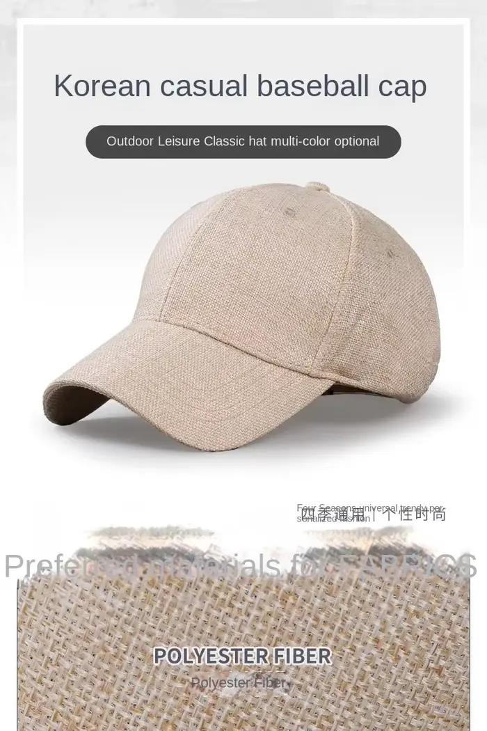 Casquette de Baseball en Faux Lin pour Homme et Femme