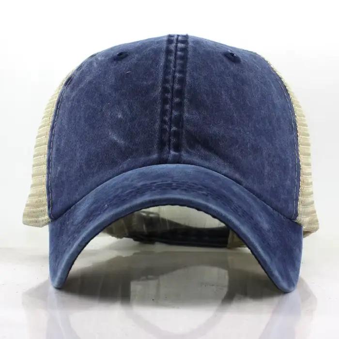 Casquette de baseball en maille délavée pour hommes et femmes
